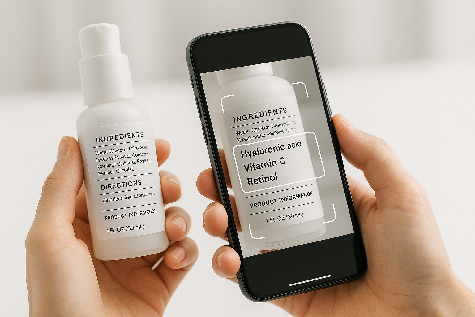 scanning cosmetics label